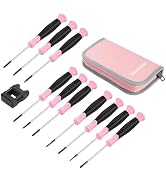 WORKPRO 10-Piece Precision Screwdriver Set with Pink Pouch, Phillips, Slotted, Torx Star, Magneti...