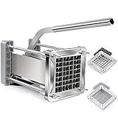 French Fry Cutter, Sopito Professional Potato Cutter Stainless Steel with 1/2-Inch and 1/4-Inch B...