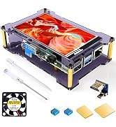 Miuzei Raspberry Pi 4 Touchscreen with Case Fan, 4 inch IPS Touch Screen LCD Display, 800x480 HDM...