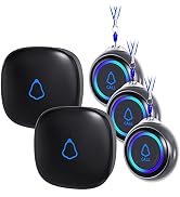 Caregiver Pager, Wireless Call Button for Seniors/Elderly at Home, 3 SOS Buttons + 2 Receivers Me...