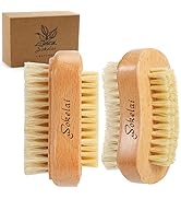 2 Pieces Natural Wooden bristle nail brushes for Cleaning Fingernail and Toenail
