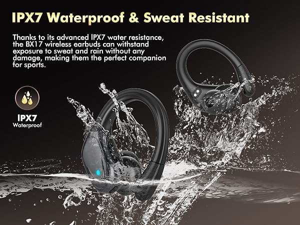 IPX7 Waterproof & Sweat Resistant