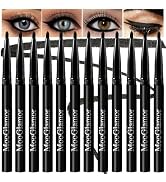 MooGlamor New 12 Pcs Black Eyeliner Pencil Gel Eyeliner Pen with Retractable and Waterproof Eye L...