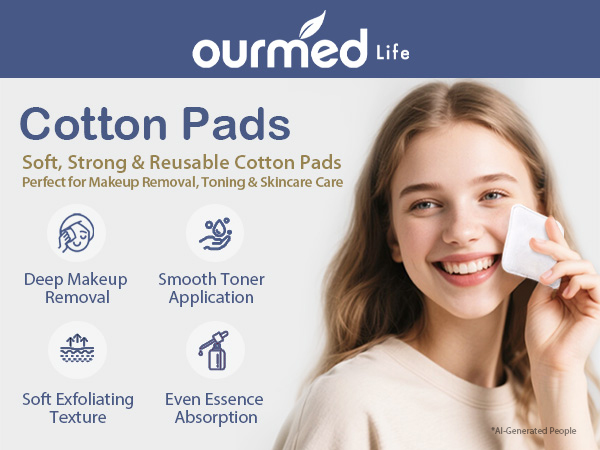 Cotton Pads Soft, Strong & Reusable Cotton Pads