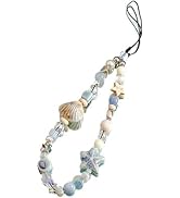 Shells Beaded Phone Lanyard Wrist Strap, Anti-Lost Phone Charm String Cell Lanyard Strap Charm Wo...