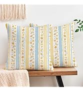 De-Mediocre Cute Daisy Pillow Covers Yellow Blue Orange Floral Throw Pillow Covers Lovely Flower ...