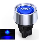 Nilight Start Engine Button 12V DC 50A SPST on Off Momentary Switch Blue Car Start Engine Button ...