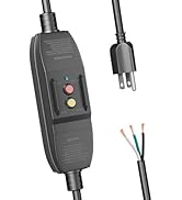 FIRMERST in-Line GFCI Cord 15 Feet, 14/3 SJTW, Flying Leads, Rainproof for Hot Tub/Spa