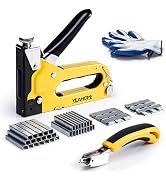 Upholstery 4 in 1 Staple Gun Heavy Duty, with 6000 Staples, Remover, Gloves, Manual Brad Nailer P...