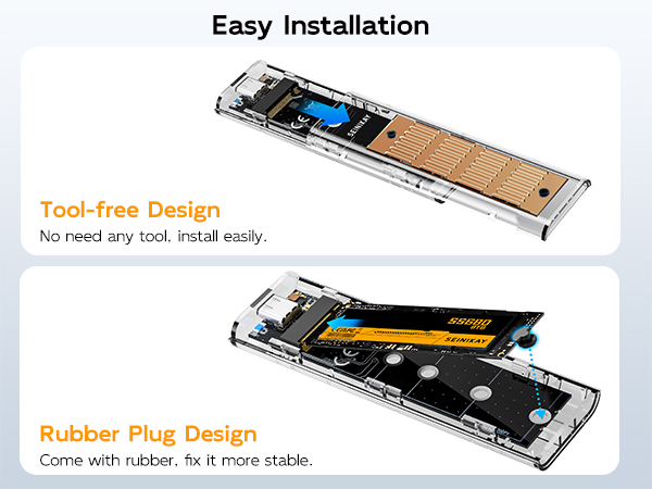Tool-free NVMe Enclosure