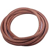 KONMAY 8.0mm Round Real Leather Cord, 2 Yards Natural Leather String Cord for Jewelry Making, Nec...