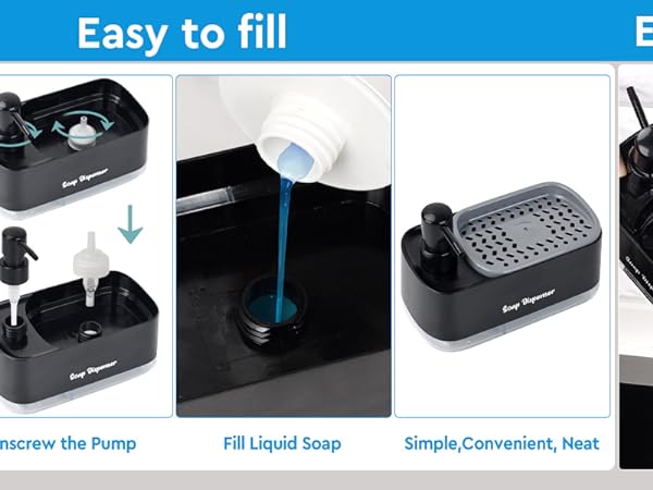 dish soap dispenser for kitchen with sponge holder 1