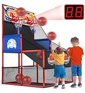 2 in 1 Dual Basketball Arcade Game Indoor/Outdoor With LED Scoring and Sound, Sport Play Toy Incl...