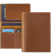 Jack&Chris Leather Passport Holder, Handmade Passport cover, Travel Wallet Cover Case for Men and...