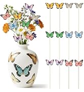 TICIAGA Butterflies Double-Sided Decorative Picks - 12PCS Spring Artificial Butterfly Wooden Pick...
