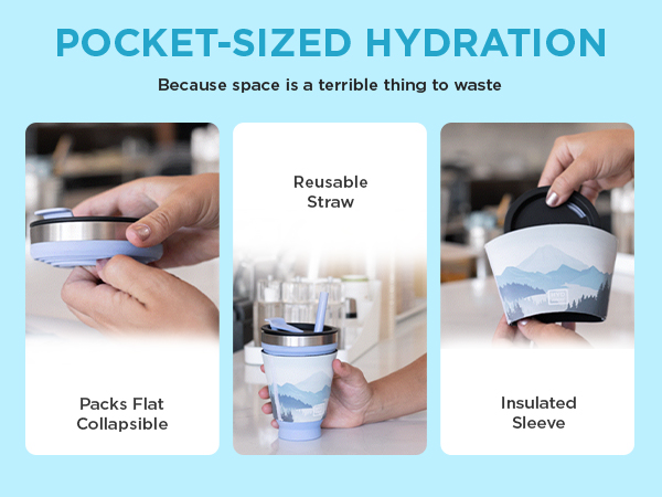 insulated tumbler with straw collapsible coffee mug for travel collapsible mugs portable drink cup
