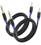 Jozzai 2 Pack 6.6 Ft Stereo Audio Cable for Guitar, iPod, Laptop, Speaker, Amplifier, Black, 6.35...