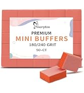 Maryton Mini Nail Buffer Blocks - 180/240 Grit Professional Salon Orange Buffers - Buff Nails Pri...