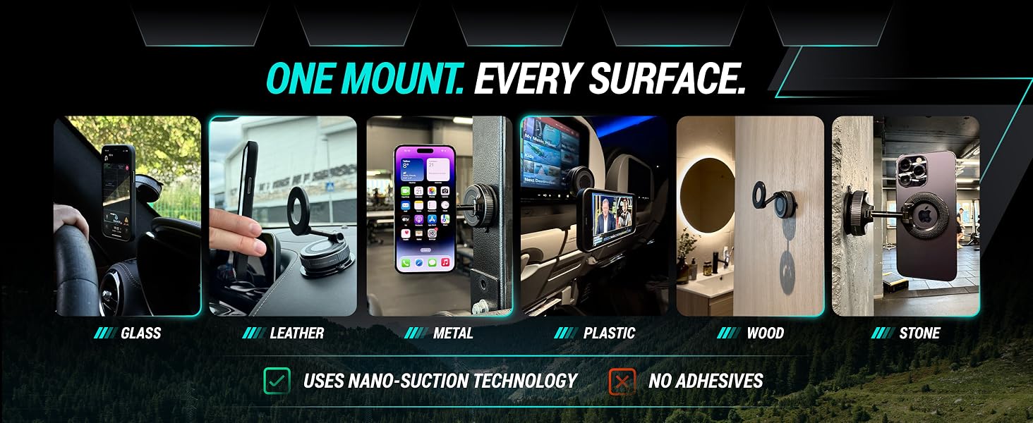 One mount. Every surface.