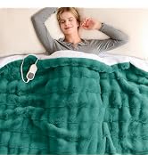 Homemate Heated Blanket Electric Throw - 50"x60" Heating Blanket Throw 1/2/4/6/8 Hours Auto-Off 1...