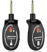 LEKATO Wireless Guitar System UHF Wireless Transmitter Receiver for Electric Guitar Bass, Low Lat...
