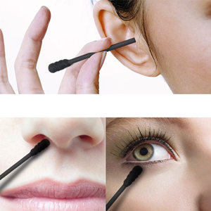 black cotton swabs