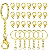 120pcs Keychain Rings with Chain Set for Jewelry Making,60pcs Split Key Rings with Chain and Jump...