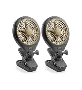 Treva 5 Inch Battery Powered Clip Slim and Portable Cooling Fan with Clamp for Travel, Outdoor,Ca...