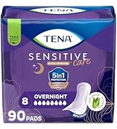 TENA Sensitive Care Incontinence Pads, Bladder Control & Postpartum for Women, Overnight Absorben...