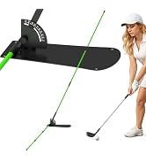 AJOFIEK Adjustable Golf Alignment Rod Holde with Angle Base - A Swing Plane Training Aid for Prac...