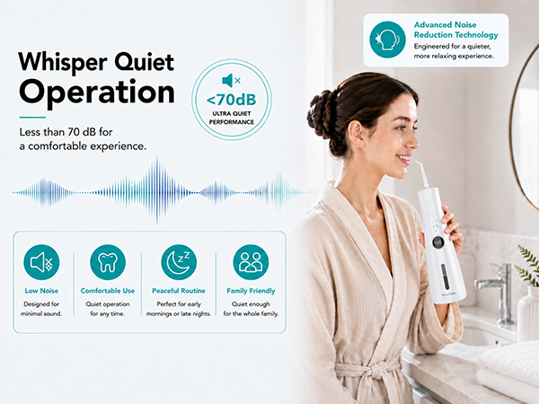 SimpliCare F5039 cordless water flosser with 8 tips for daily oral care