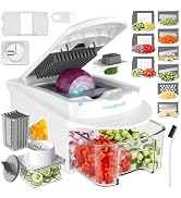 HAUSHOF All-in-1 Vegetable Chopper and Mandoline Slicer,13 Blades | Veggie Chopper and Spiralizer...