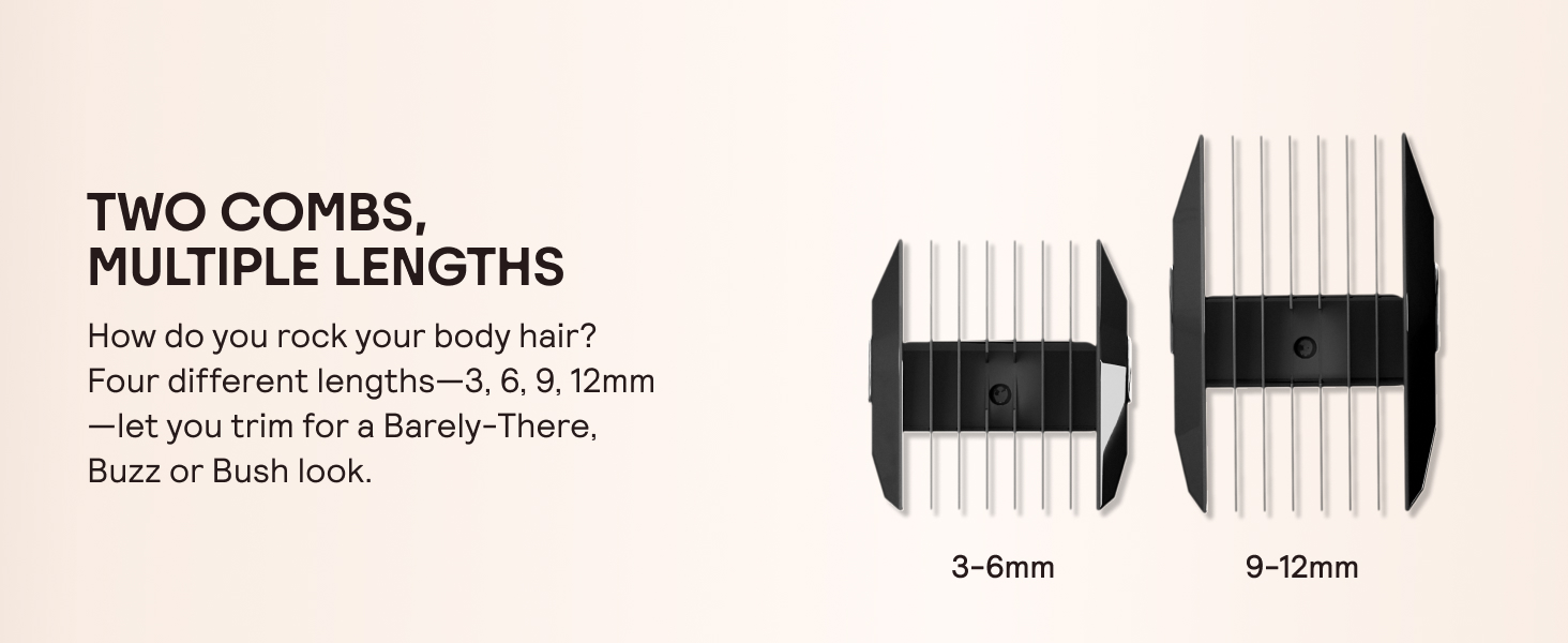 Two combs, multiple lengths. How do you rock your body hair?