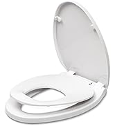 Elongated Toilet Seat with Slow Close Seat, Easy Clean, Suitable Standard Elongated or Oval Toile...