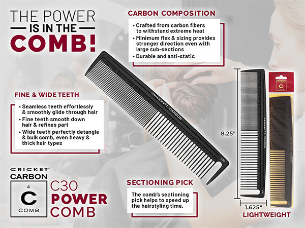 The Power is in the Comb Fine and Wide Teeth Carbon Composition Sectioning Pick
