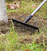 WORKPRO 16 Tines Heavy Duty Bow Rake with 5FT Handle
