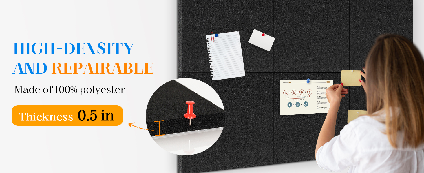 high density felt corkboard repairable