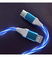 Light Up USB Type C Charger Cable 3A LED Light Up USB C Fast Charge Cord Light Up Cable Lighted P...