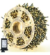 weillsnow 164Ft 500 LED Christmas Lights, Waterproof 8 Twinkle with Memory Functions Christmas Tr...