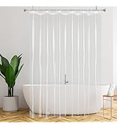 AooHome Thin Clear Shower Curtain Liner, 72x72 Premium Light Weight EVA 4G Plastic Bathroom Showe...