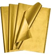 Bobobag 100 Sheets Gold Tissue Paper,14"X20" Metallic Tissue Paper for Gift Bags, Birthday Annive...