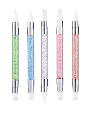 5 Pcs Dual-Ended Silicone Nail Art Pen Sculpture Tools