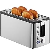 Mecity 4 Slice Bread Toaster With Countdown Timer, Bagel / Defrost / Reheat / Cancel Functions,Wa...