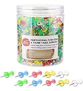Yalis Push Pins 600 Count Clear Multicolored, Standard Thumb Tacks Steel Point and Clear Multi-Co...