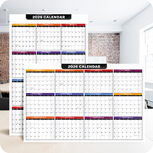 2026 Full Desk Wall Calendar 2 Sided Reversible Planner Tracker Academic Year Semester