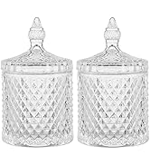 rejomiik Qtip Holder Glass Apothecary Jars with Lid Bathroom Accessories Vanity Organizers and Ma...