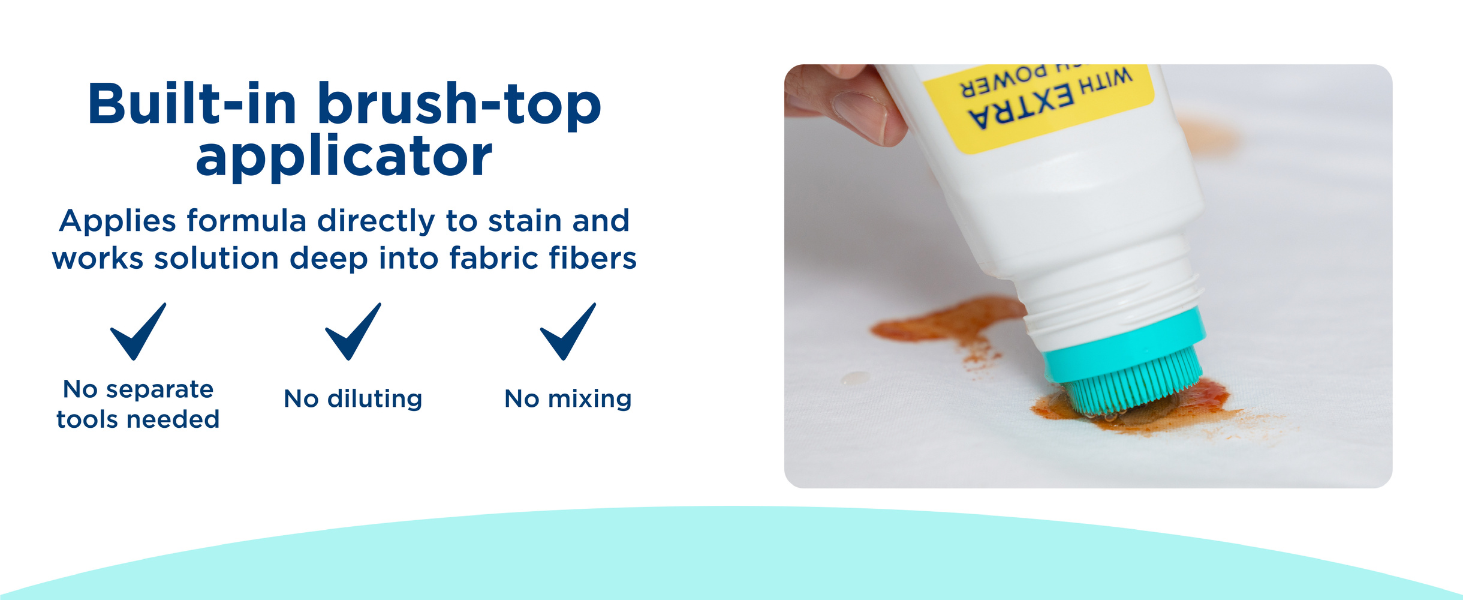 Carbona stain remover with built-in brush applicator for targeted stain treatment on fabrics