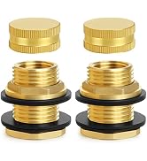 Ceaeso Brass Male Garden Hose Bulkhead Fitting With Plug, 1/2