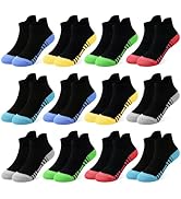 GENTABY 12 Pairs Kids Socks Boys Sock Athletic Ankle Low Cut Cotton Socks for Boys Girls Toddler ...