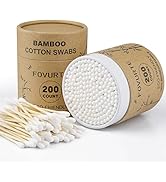 FOVURTE Bamboo Cotton Swabs 400 count, Organic Cotton Buds for Ears, Natural Wooden Cotton Swabs ...